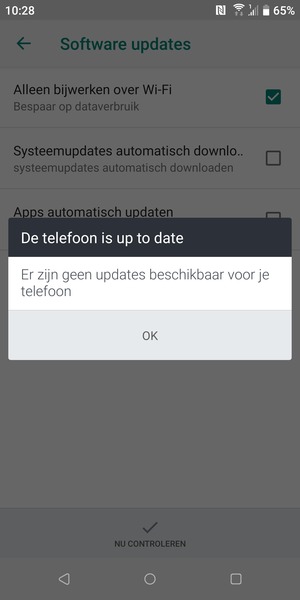 Als uw telefoon up-to-date is, selecteer OK