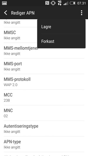 Velg menyknappen og velg Lagre