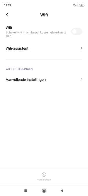 Schakel Wifi in