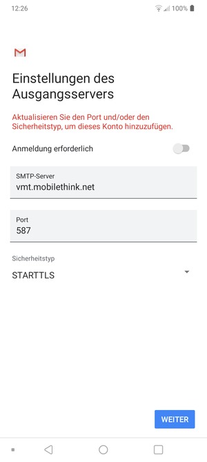 Wählen Sie Sicherheitstyp