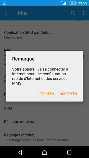 Sélectionnez ACCEPTER