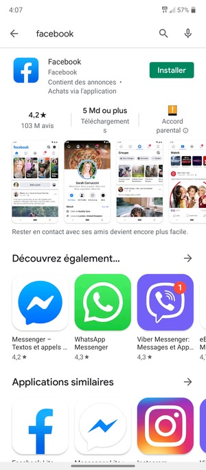 Sélectionnez l'appli