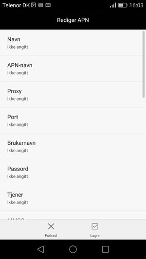 Skriv inn internett-informasjon