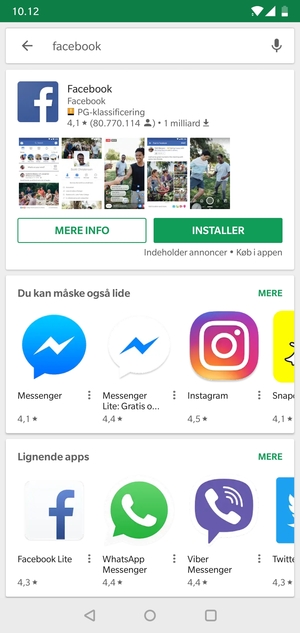 Vælg appen