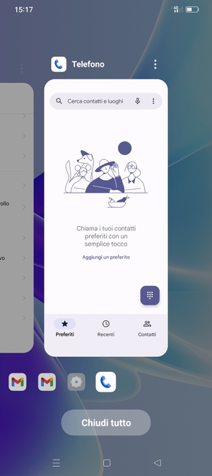 Seleziona Chiudi tutti per chiudere tutte le applicazioni in esecuzione