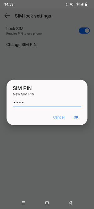 Enter your New SIM PIN and select OK