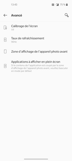 Sélectionnez Taux de rafraichissement