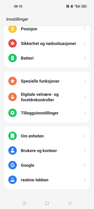 Bla til og velg Om enheten