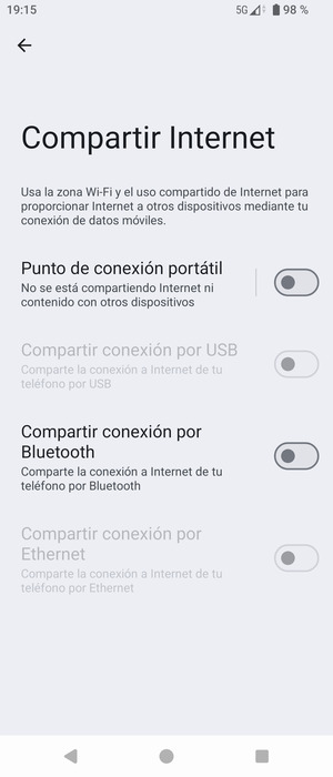 Seleccione Punto de conexión portátil