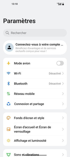 Sélectionnez Réseau mobile