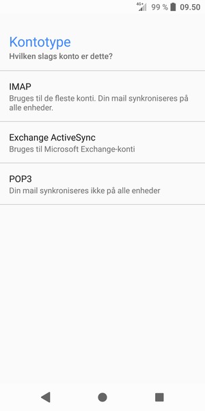 Vælg Exchange ActiveSync