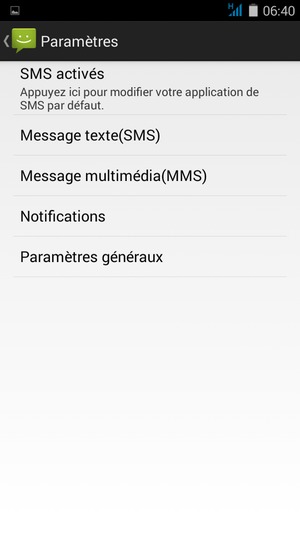Sélectionnez Message texte (SMS)
