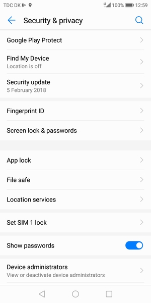 Select Set SIM lock