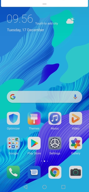 Slide down the top menu