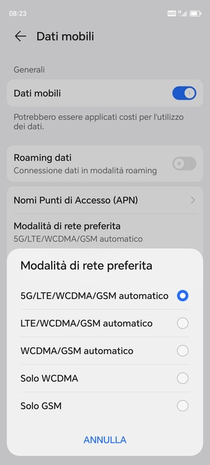 Seleziona la tua opzione preferita
