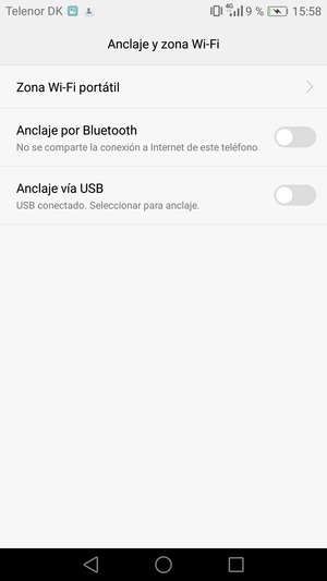 Seleccione Zona Wi-Fi portátil