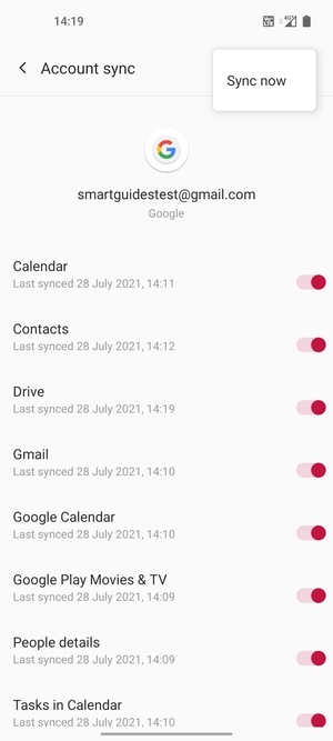 Select Sync now