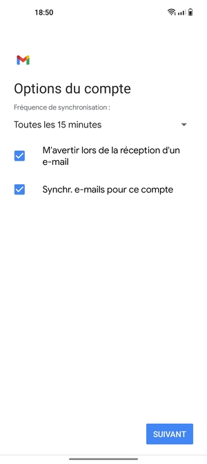 Sélectionnez SUIVANT