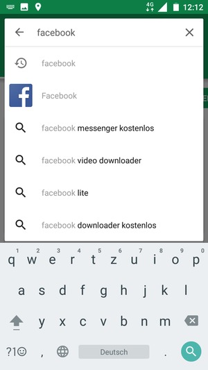 Geben Sie den Namen der App ein und wählen Sie Suchen