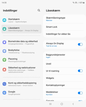 Din telefon er nu sikret med en skærmlås
