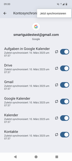 Wählen Sie Jetzt synchonisieren