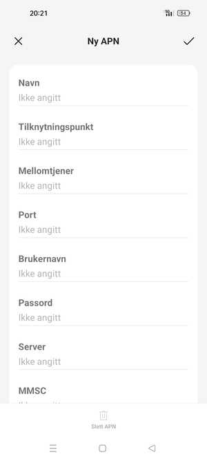 Skriv inn MMS-informasjon