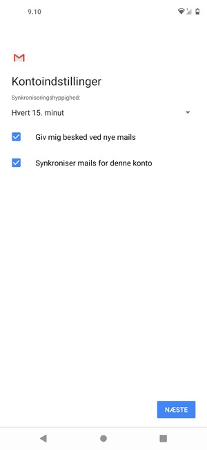 Vælg NÆSTE