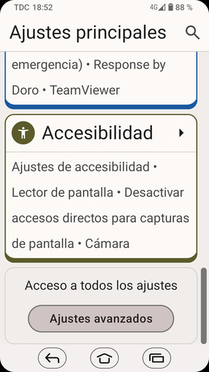 Desplácese y seleccione Ajustes avanzados
