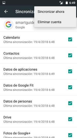 Seleccione Sincronizar ahora