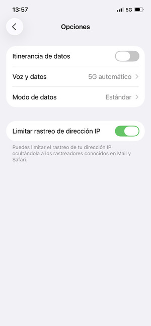 Seleccione Voz y datos
