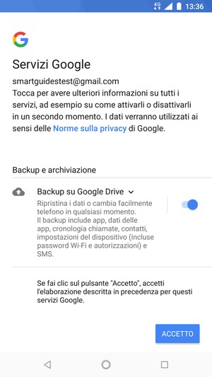 Seleziona ACCETTO