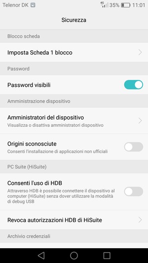 Seleziona Imposta Scheda blocco
