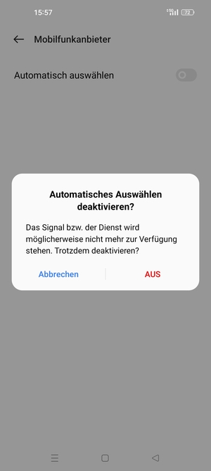 Wählen Sie AUS