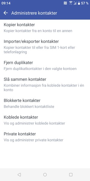 Velg Importer/eksporter kontakter