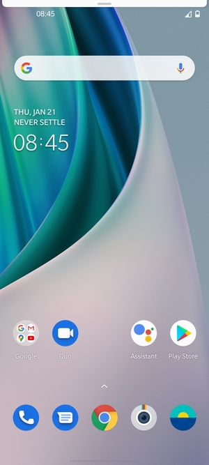Slide down the top menu
