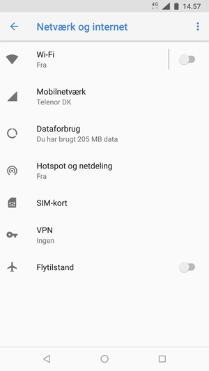 Vælg Mobilnetværk
