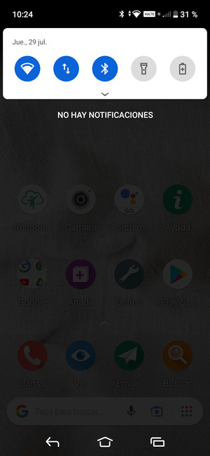 Deslice hacia abajo el menú superior de nuevo