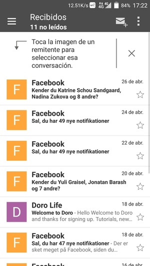 Su Gmail/Hotmail está listo para usar