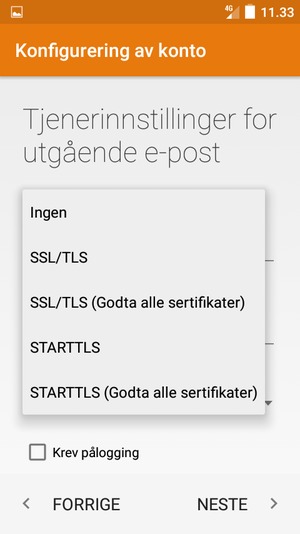 Velg Ingen og NESTE