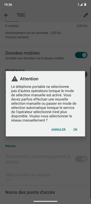 Sélectionnez OK