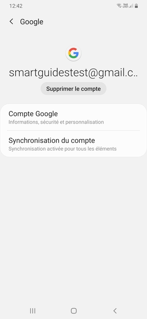 Sélectionnez Synchronisation du compte