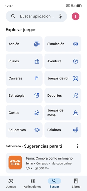 Seleccione la barra de Búsqueda