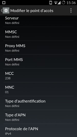 Faites défiler vers le bas et saisissez les informations MMS