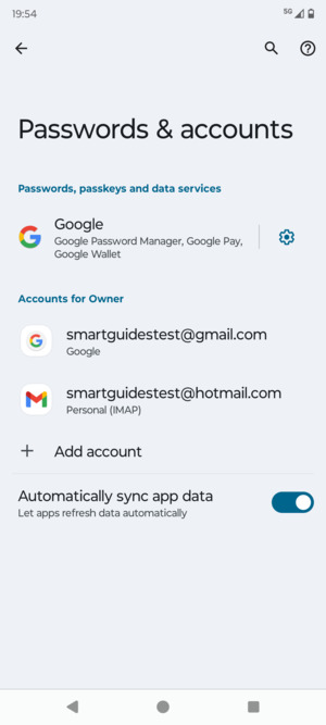 Select your Google account