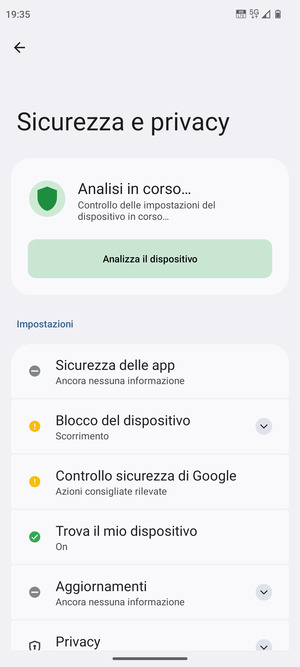 Seleziona Blocco del dispositivo