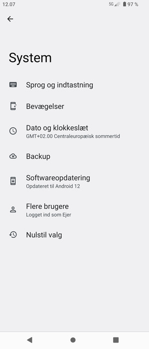 Vælg Softwareopdatering