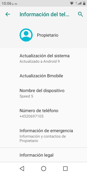 Seleccione Actualización del sistema