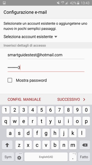Inserisci il tuo indirizzo Hotmail e password. Seleziona SUCCESSIVO