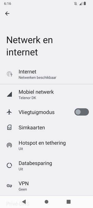 Selecteer Internet