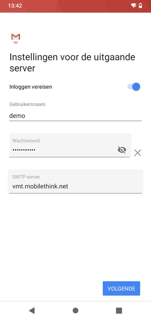 Voer Uitgaand serveradres in